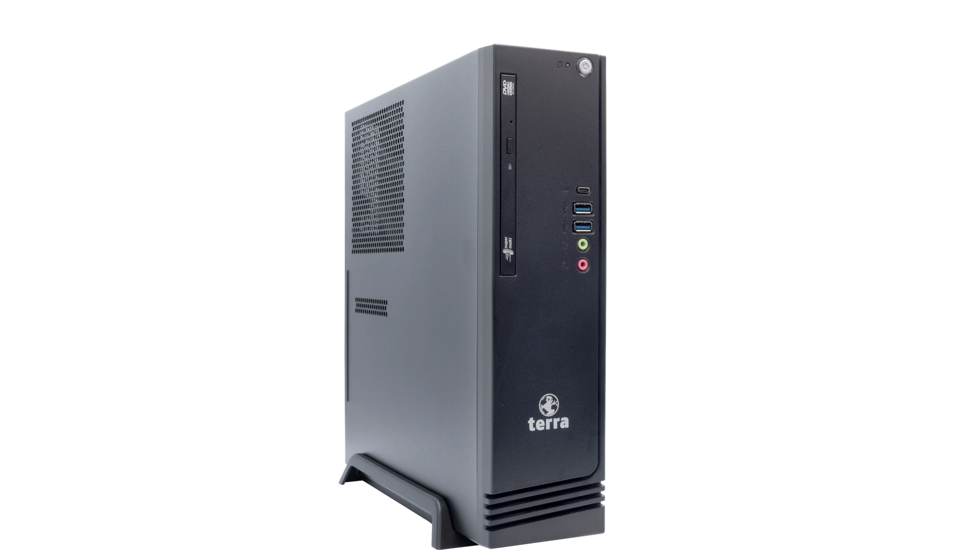 TERRA PC 722 Mini Tower widok z boku — kompaktowa obudowa stojąca do gabinetu medycznego