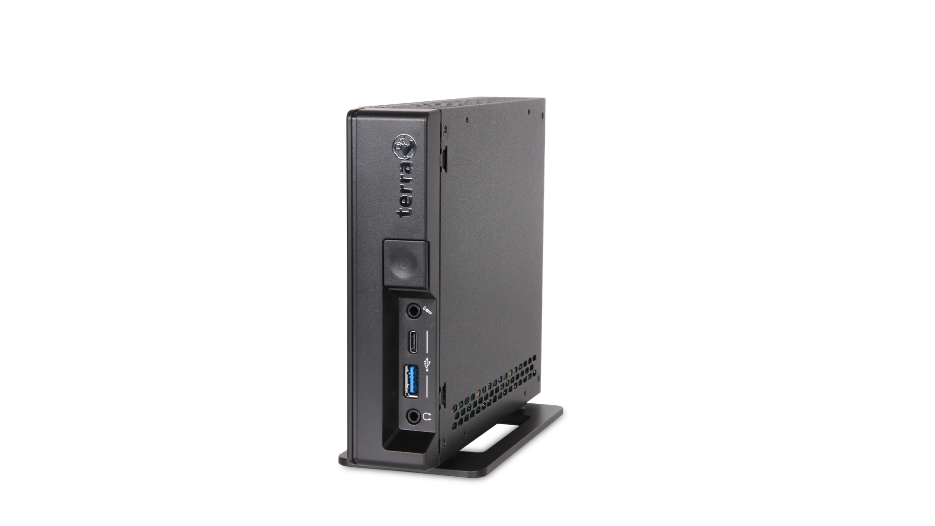 TERRA PC Mini 3550 widok z boku — małogabarytowy komputer do gabinetu lekarskiego i recepcji